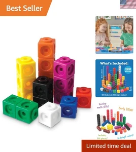 Praktisches Lernen mit 100 MathLink-Würfeln - Steigern Sie frühe mathematische Fähigkeiten & Kreativität - Bild 1 von 9