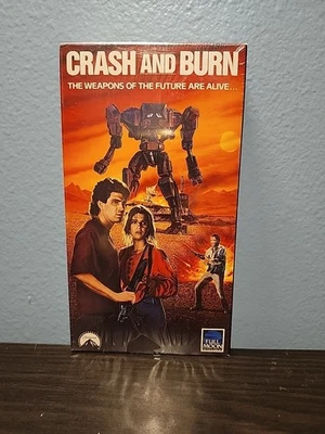 CRASH AND BURN (1990) Sealed VHS Paramount Full Moon Robot Horror Sci Fi Action - Image 1 of 3
