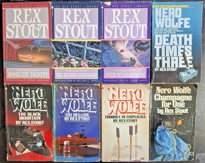NERO WOLFE 10 Stories Book Rex Stout Paperback Vintage 8 Book Lot Foto 1 de 3