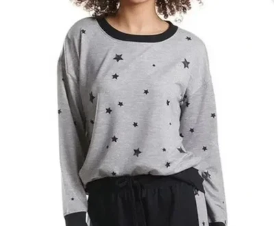 NUEVO CON ETIQUETAS Espléndido Gris Negro Estrellas Estampado Manga Larga Top Talla Grande NUEVO Foto 1 de 4