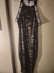 Shein Curve Camouflage Long Sleeveless Maxi Dress - Picture 1 of 3