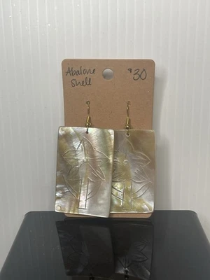 Pendientes de abulón con flores de 5 pétalos (hechos a mano por el vendedor) Foto 1 de 4