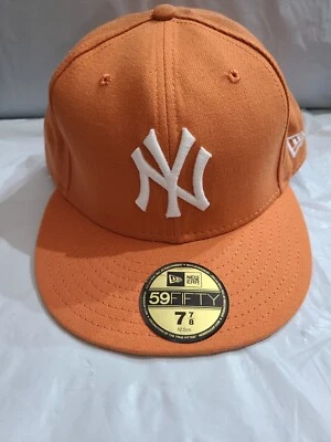 New Era 59Fifty MLB New York Yankees Licencia Naranja Gorra Ajustada 7 7/8 NUEVA Foto 1 de 4