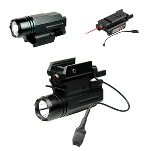 LED Gun Flashlight w/Low Profile Red Laser Sight For Glock 17 Compact Combo - Picture 1 of 9