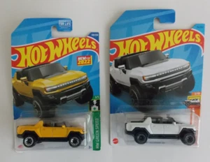 Hot Wheels Lot Of 2 GMC Hummer EV Yellow Green Speed White Hot Trucks - Picture 1 of 5