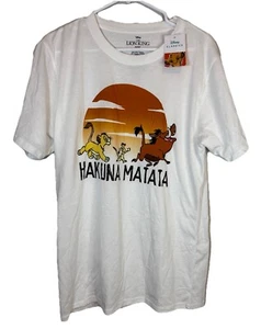 Disney The Lion King Hakuna Matata Tee Shirt Men’s Large White New With Tag - Picture 1 of 6