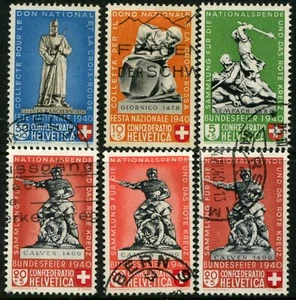 SWITZERLAND - 1940 Set to 20c 'LIGHT RED'  SG401-404 VFU Cv £66 [A7517]* - Imagen 1 de 2