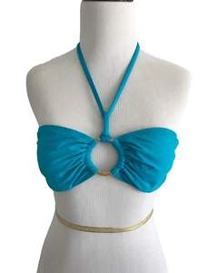 Gianni Bini blau vorne Bandeau Bikini Oberteil Damen Größe M Krawatte Bademode - Bild 1 von 7