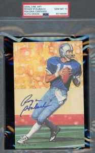 Roger Staubach Gem Mint 10 PSA DNA Signed Goal Line Art Card GLAC Autographed - Picture 1 of 1