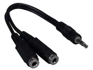 3,5 mm Stereo Stecker auf zwei 3,5 mm Stereo Buchsen Audiokabel - 6 Zoll/6 Fuß - Bild 1 von 1