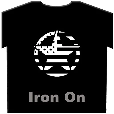 Flag Star Iron-On Heat Transfer Decal - Image 1 of 3