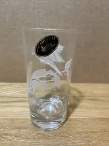 "Vasos de vidrio vintage J.James ""Grabados pájaros"" patrón de pájaro HECHOS A MANO (6 quilates) - Imagen 1 de 7
