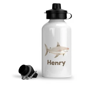 Personalisierte Metall Hai Trinkflasche für Kinder. Schule, Kindergarten, Flachmann. - Bild 1 von 4