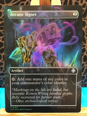 MTG - Arcane Signet. Lost Caverns of Ixalan Commander. Borderless Foil Artifact - Image 1 of 2