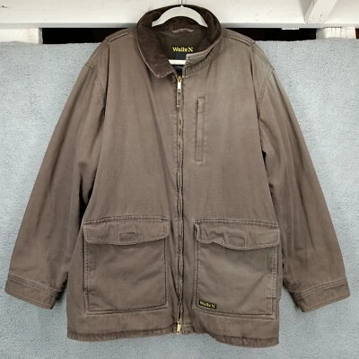 Walls Work Jacket 2XL Chore Coat Barn Coat Full Zip Brown Cotton Canvas - Image 1 of 4