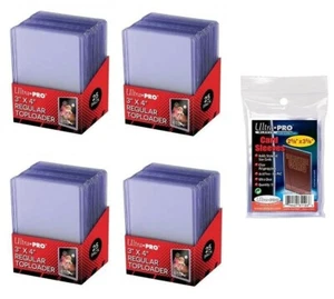 Ultra PRO Regular 100 Count 3X4 Toploaders Top Loaders + 100 Soft Sleeves NEW - Picture 1 of 1