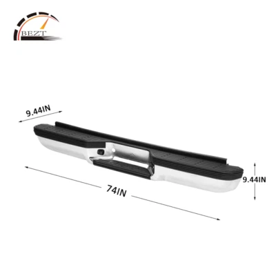 Step Bumper For 1992-1999 Chevrolet C1500 Suburban Rear Chrome Fits Impact Strip - Image 1 of 4