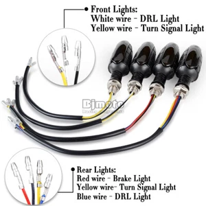 4x Motorcycle Flowing Water LED Turn Signal Light Blinker DRL Indicator M10 - Imagen 1 de 9