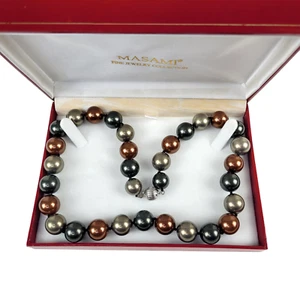 Masami Fine Jewelry Collection 925 Sterling Clasp Bead Necklace 19.5" - Picture 1 of 7