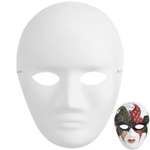 4 Piezas Máscara para Colorear Pulpa Máscaras en Blanco para Pintura Blanco Disfraz Hombre Niño - Imagen 1 de 11