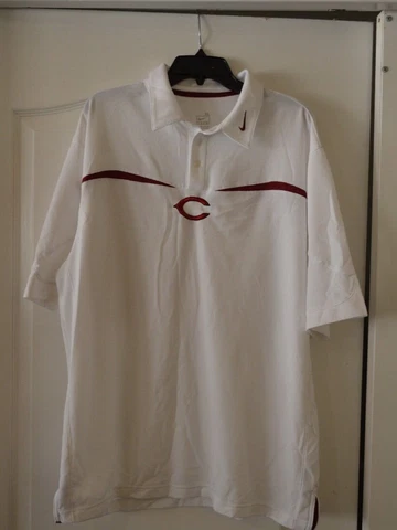 Nike Dri Fit Cincinnati Reds Polo Adult Size Extra Large Short Sleeved CLEAN Cover