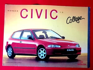 Honda Civic 1995 1,3 College folleto de ventas mercado alemán y texto - Imagen 1 de 3