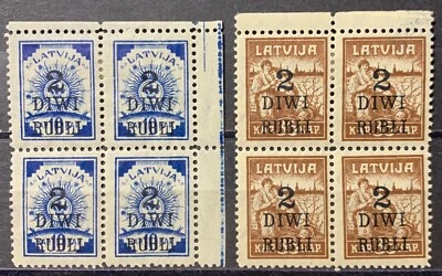 Latvia, Latvija, Sc 86-87; Mi 58-59; MH/* block of four - Image 1 of 2
