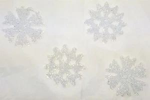 4 Christbaum Zimmerschmuck mattierte Schneeflocken Ornamente Party hängend - Bild 1 von 4