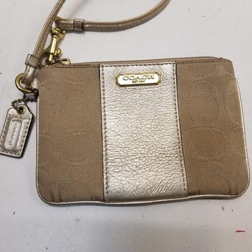 Mini borsa da polso COACH Corner Firma tela con cerniera