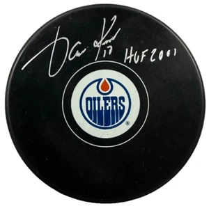Jari Kurri Autographed Edmonton Oilers Hockey Puck W/ HOF 2001 JSA - Picture 1 of 3
