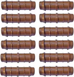 1/2" Coupling Drip Irrigation Fittings (12 Pack) - Barbed Drip Line - Picture 1 of 7
