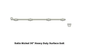 Satin Nickel 36 inch Solid Brass Heavy duty Surface Bolt French Entry doors US15 - Picture 1 of 2