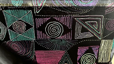 Retro Geometric Abstract Artsy Velvet Fabric 3.5 Yards Price Drop - Image 1 of 2
