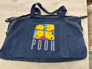 Bolso de Mano Vintage Disney Store Winnie The Pooh Azul Nylon Doble Asas Cremallera - Imagen 1 de 9
