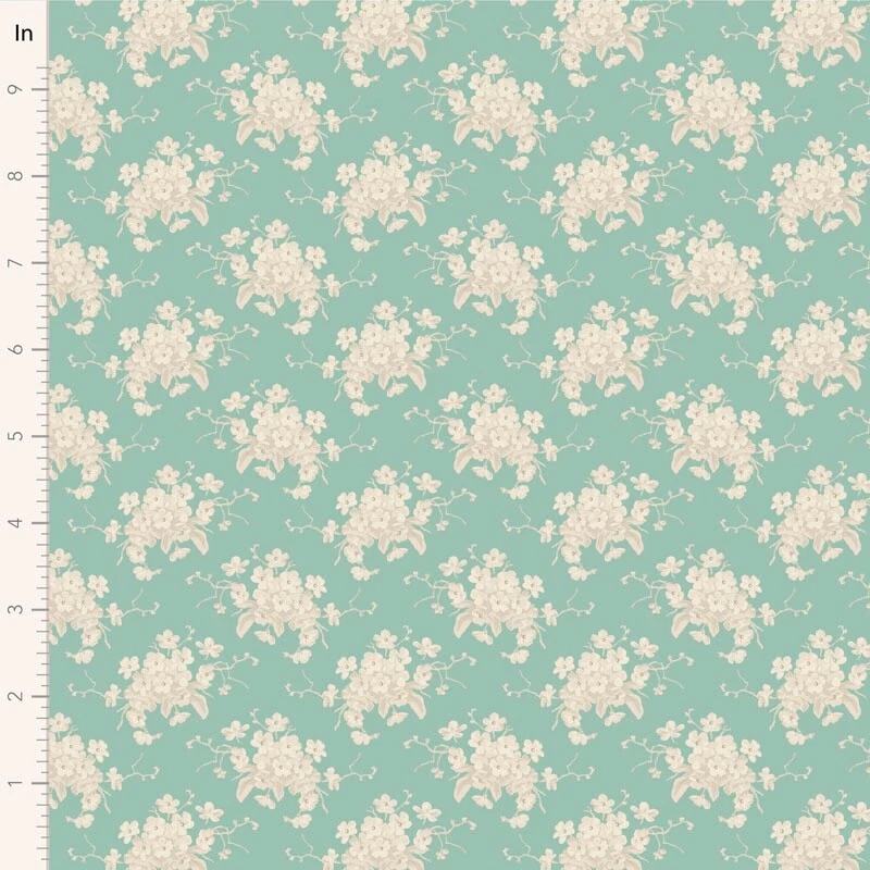 TILDA воскресенье бранч белый цветок бирюзовый тон Finnanger 1/2 ярда - Изображение 1 из 1