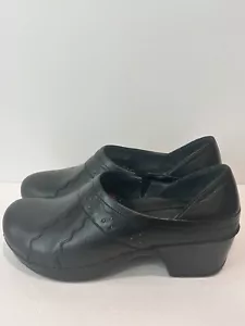 Dansko Scalloped Leather Hailey Clog Studded Black Womens 10 US/42 EUR - Picture 1 of 6