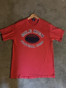 Vintage Nike Mile High Football Camp TShirt - Made in USA Sz L/XL Blue Tag - Picture 1 of 10