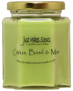 Citrus, Basilikum & Mint Kerze Neu 8oz Hexagon von Just Makes Scents - Bild 1 von 2