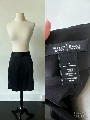 White House Black Market Black Satin Skirt Size 4 - Image 1 of 4