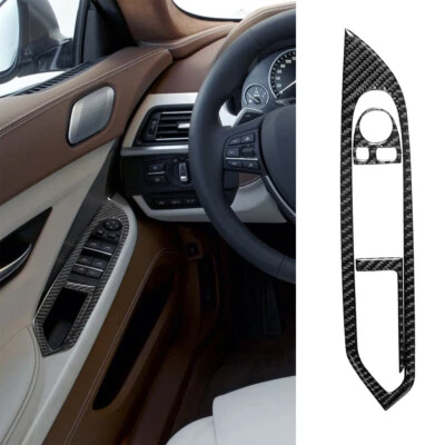 Interruptor de ventana lateral del conductor de fibra de carbono para BMW 640i 650i M6 3 piezas Foto 1 de 4