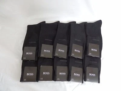 HUGO BOSS 10 Pairs Men socks Black Color Classic US Size 7-10 Fast shipping - Image 1 of 3