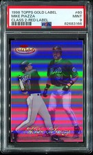 MIKE PIAZZA 1998 TOPPS GOLD LABEL CLASS 2 RED LABEL #d 14/50 ULTRA RARE PSA 9