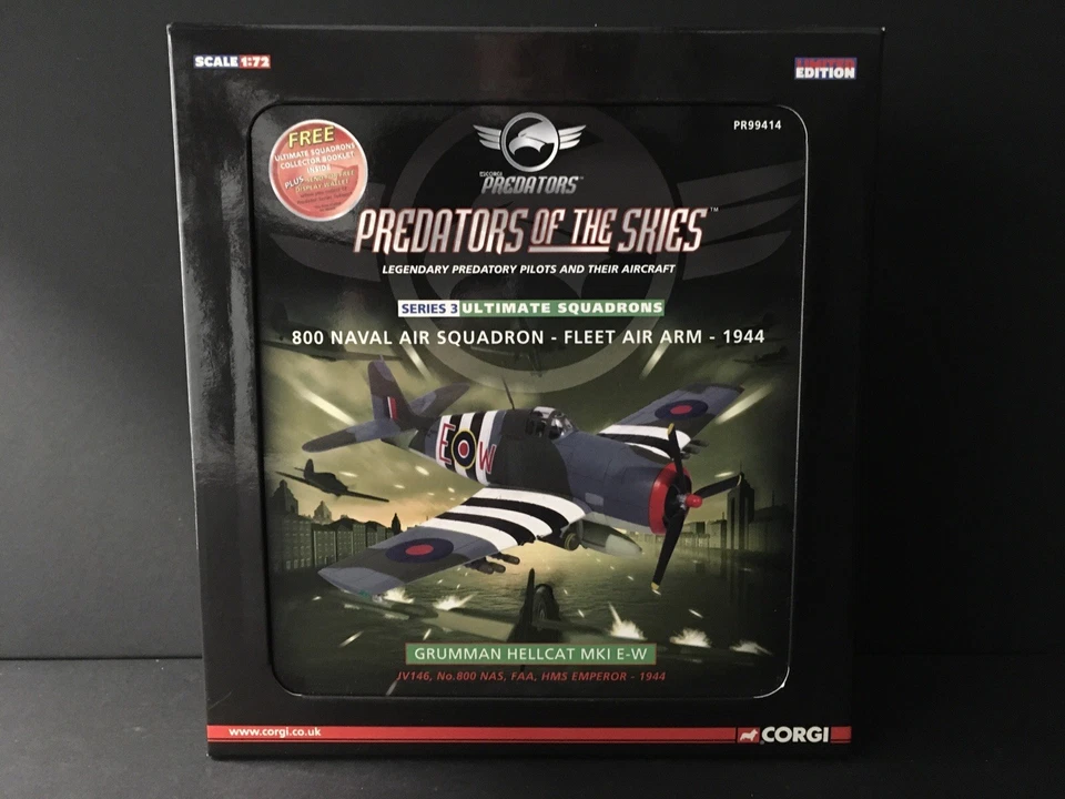 Corgi PR99414 Hellcat MK1 Predators Of The Skies Diecast Model 1:72 - Image 1 of 1