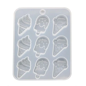 Ice Cream Silicone Molds DIY Resin Earring Dangle Jewelry Pendant Mold Nonstick - Picture 1 of 6