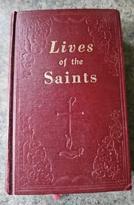 Libro de tapa dura rojo Lives of the Saints 1959 ilustrado, pub católico. - Imagen 1 de 6