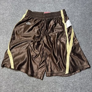 VTG Rawlings Basketball Shorts Men 32 W Brown Shiny Dazzle Silky Soft NYLON - Picture 1 of 4