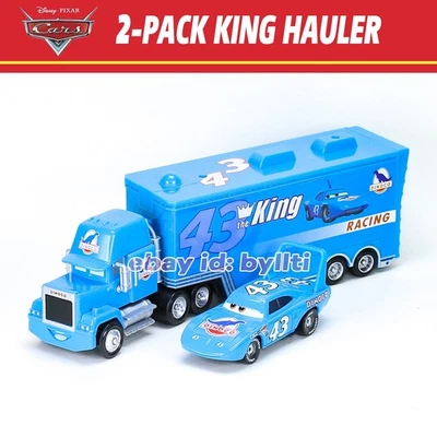 PACK de 2 Mattel Disney Pixar Cars King & Dinoco Hauler 1:55 Diecast Cars, NUEVO Suelto Foto 1 de 4