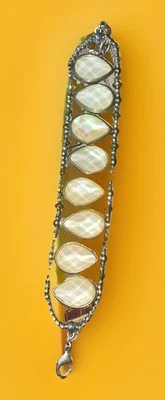 Lucky Brand Two-Tone Stone Mother Of Pearl Link Bracelet - Image 1 of 4
