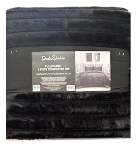 Dwell Studio Full/Queen Black Faux Fur Comforter Set 90”x90” - Picture 1 of 1
