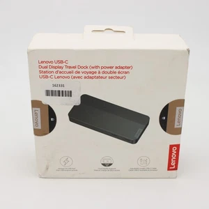 Lenovo USB-C Dual Display Travel Dock 7-Ports 100W Adapter 40B90100US - Picture 1 of 7